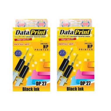 Data Print Tinta Refill for HP - Hitam [Bundling] Hitam