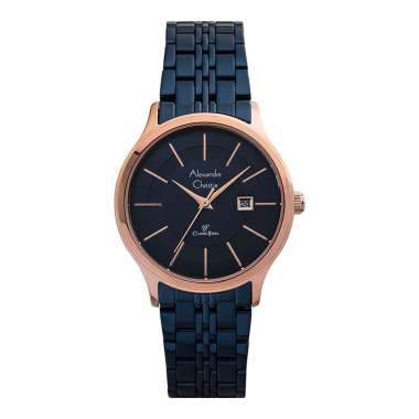 Alexandre Christie AC 8348 LD BURBU Ladies Blue Dial Blue Stainless Steel Strap [Machtwatch] Biru