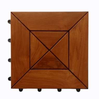 Decking tile Lantai kayu jati 30x30cm percy diamond Runnen Deck Lantai percy finishinh