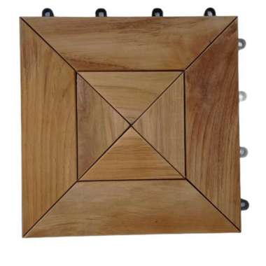 Decking tile Lantai kayu jati 30x30cm percy diamond Runnen Deck Lantai percy natural