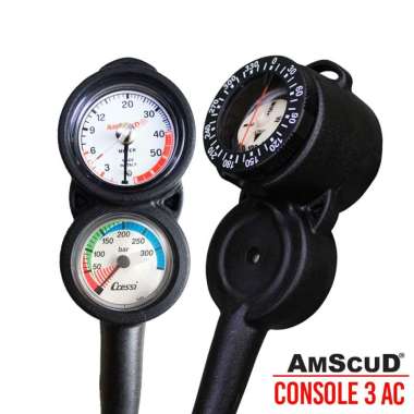 AC 3 – Console 3 AmScuD AC GAUGE – PRESSURE + DEPTH GAUGE + COMPASS – 993278 / Peralatan Selam / Ala