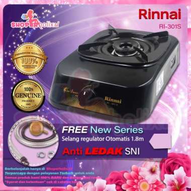 Kompor gas Rinnai 1 tungku RI-301S set + selang