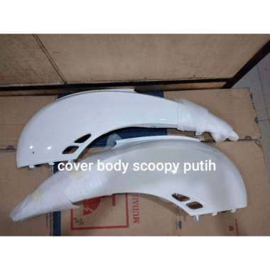 cover body honda scoopy kiri kanan warna putih merk win