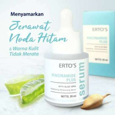 Erto's Niacinamide Serum 20ml - Serum pemutih muka glowing / pemutih wajah cowo / pencerah wajah ama