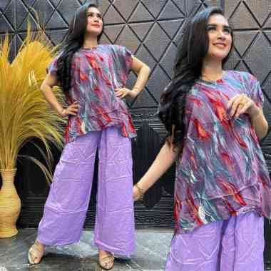 One Set Babydoll Kulot JUMBO Rayon Viscose Friendly Setelan Piyama Babydoll Rayon Viscose Friendly A