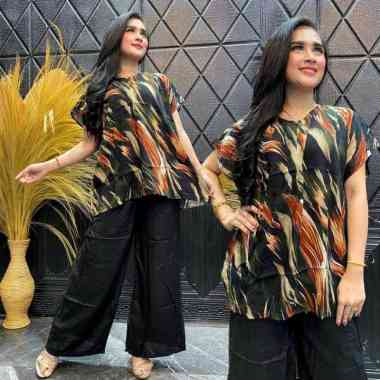 One Set Babydoll Kulot JUMBO Rayon Viscose Friendly Setelan Piyama Babydoll Rayon Viscose Friendly A