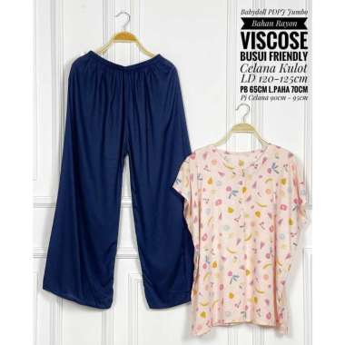 One Set Babydoll Kulot JUMBO Rayon Viscose Friendly Setelan Piyama Babydoll Rayon Viscose Friendly S