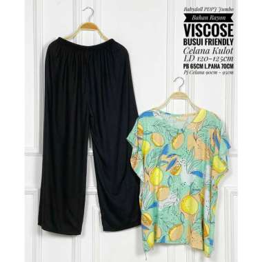 One Set Babydoll Kulot JUMBO Rayon Viscose Friendly Setelan Piyama Babydoll Rayon Viscose Friendly S