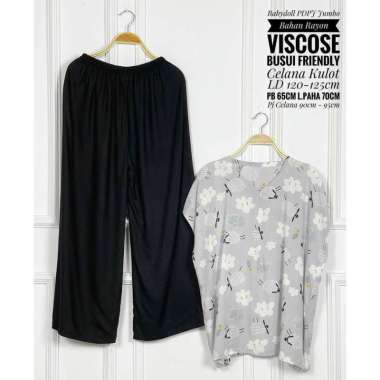 One Set Babydoll Kulot JUMBO Rayon Viscose Friendly Setelan Piyama Babydoll Rayon Viscose Friendly S