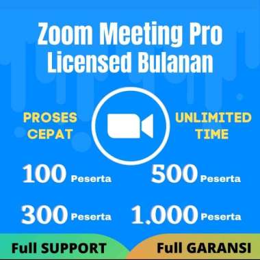 Upgrade Zoom Meeting Pro Licensed Bulanan Full Garansi