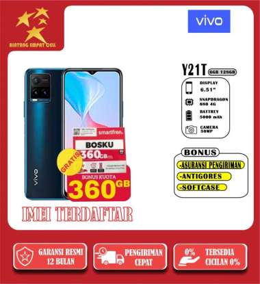 VIVO Y21T 8/128 (6GB+2GB EXTENDED RAM) GARANSI RESMI Blue