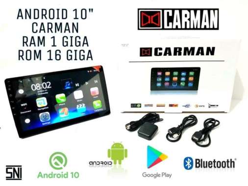 HEAD UNIT ANDROID 10 INCH CARMAN DOUBLE DIN Hitam