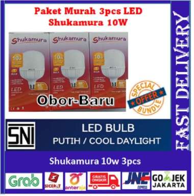 Shukamura LED 10Watt Paket 3pcs Lampu Bohlam termurah LED Bulb jumbo