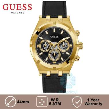 GUESS GW0262G2 Original CONTINENTAL Jam Tangan Pria Analog Gold Black