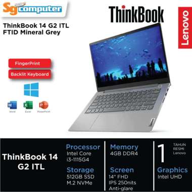 LENOVO ThinkBook 14 G2 ITL FTID i3-1115G4 4GB 512GB 14"FHD IPS W10 OHS 2019 Ori