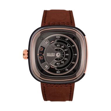 Sevenfriday M-Series Revolution Automatic Leather Strap Jam Tangan Pria - Brown [M2B-01] -