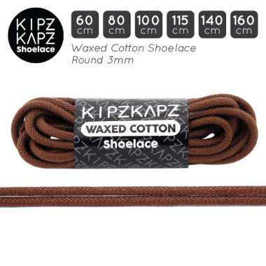 KIPZKAPZ WS20 Tali Sepatu Lilin / Waxed Cotton Round Shoelace [3mm] 80 cm Brown