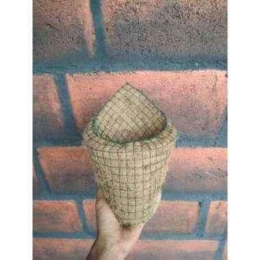Pot tempel dinding serabut kelapa - pot tanaman anggrek Coklat