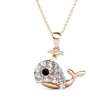 Little Whale 2 Pendant - Kalung Crystal by Her Jewellery Rose Gold