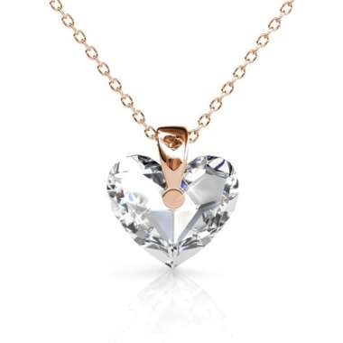 Zephyr Heart Pendant - Kalung Crystal by Her Jewellery Rose Gold