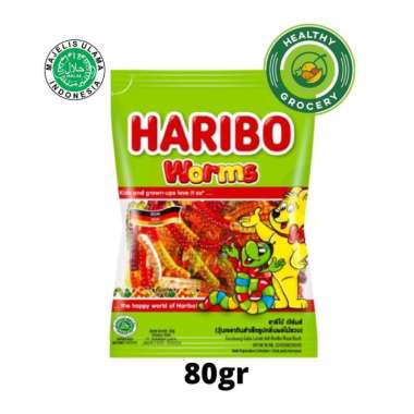 Haribo Worms Gummy Candy 80gr / Permen