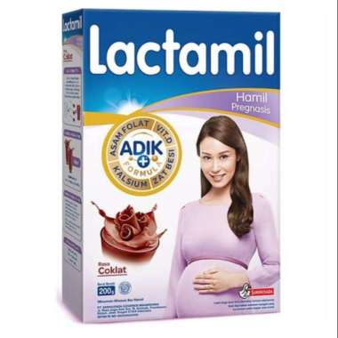 Promo Harga Lactamil Pregnasis Susu Bubuk Ibu Hamil Cokelat 200 gr - Blibli