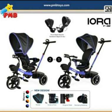 Stroller Sepeda Anak Roda Tiga T18 PMB T-18 Iora T 18 Tricycle Baby