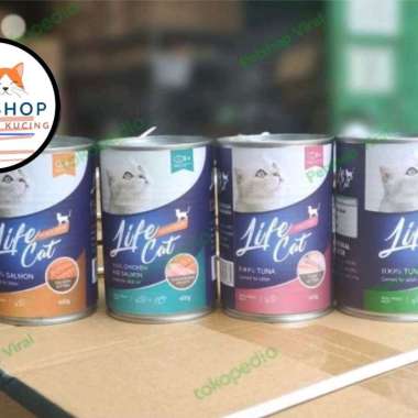 [Original] Life Cat Kaleng 1 dus isi 24pcs lebih hemat/ Makanan Kucing salmon kitten