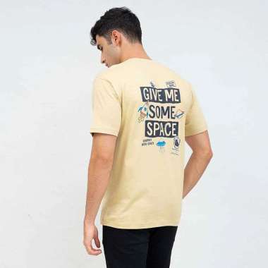 kaos pria lengan pendek Cream Some Space houseofcuff X little fresco M