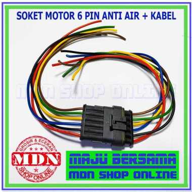 Kabel Soket Motor 6 Pin Anti Air - Soket Plus Kabel