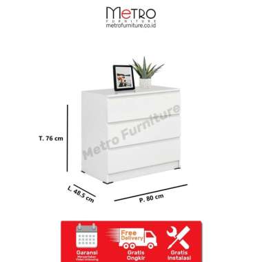 Tempat penyimpanan / Drawer / Laci 3 tingkat MALM GM