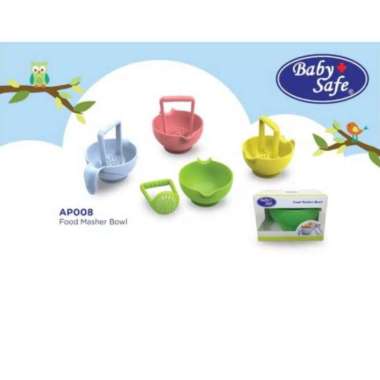 baby safe ap008 food masher bowl - new/grinder KUNING