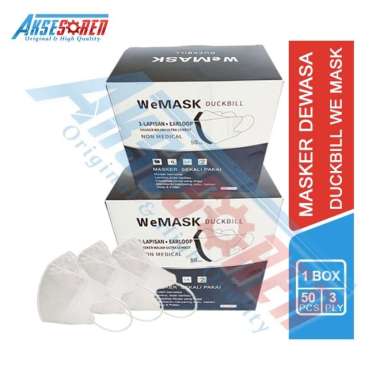 Masker Duckbill We Mask 3 Ply [1 Box/50 Pcs] / Masker Dewasa / Masker Mulut 50 Pcs Murah / Face Mask