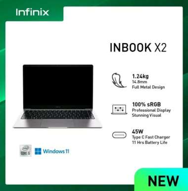 Infinix INBook X2 Intel® Core™ i5-1035G1 14"FHD display/8GB/512GB SSD/Intel UHD Graphics Gray