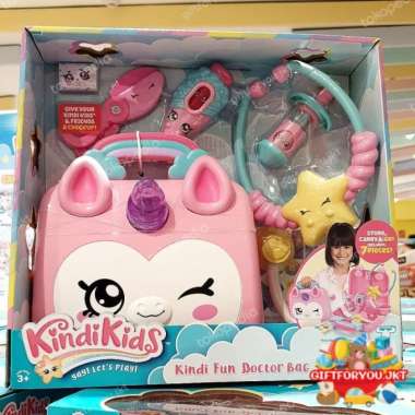 Kindi Kids Doctor Bag Playset Kindi Fun Unicorn Mainan Tas Dokter ORIGINAL 100 % Multicolor