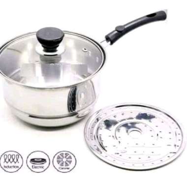 Panci susu steamer+tutup kaca/Panci kukus 20cm