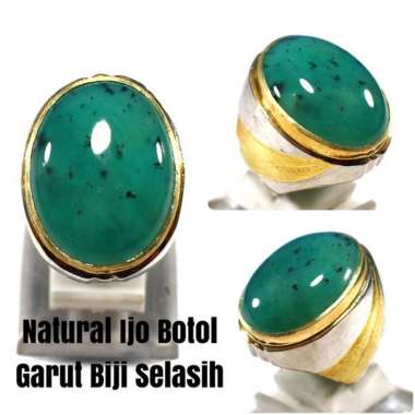 CINCIN BATU AKIK NATURAL HIJAU BOTOL GARUT BIJI SELASIH KRISTAL BIG SIZE TERMURAH BOS