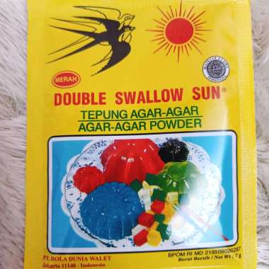 Tepung agar-agar Double Swallow Sun (merah)