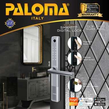 PALOMA DLP 5102 Digital Lock Slim Aluminium Door Smart WiFi SILVER