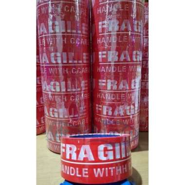 LAKBAN FRAGILE MERAH ISOLASI STIKER STICKER JANGAN DIBANTING
