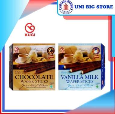 Kugi Wafer Sticks Chocolate Vanilla Milk 320 gr Coklat Astor Stik Vanilla Milk