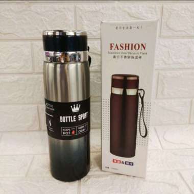 TERMOS HEENOOR STAINLESS STELL 1000ml HOT & COOL//TERMOS VACUM CUP silver hitam