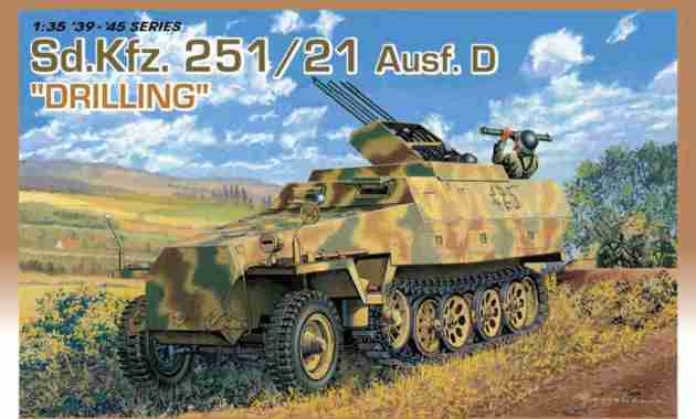 Truk Sd.Kfz.251/21 Ausf.D DRILLING Skala 1:35 Dragon