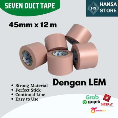 3 Roll Duct Tape Seven Tape / Lakban Pipa AC Dengan LEM