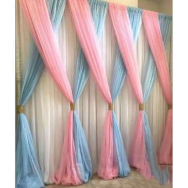 Backdrop background dekorasi kain filamin aplikasi kain tile 6 juntai 230cm x 300cm SESUAI FOTO PROD