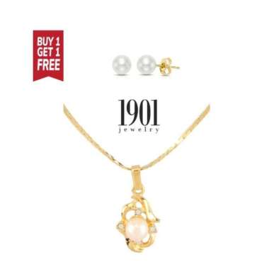 1901 Jewelry Buy 1 Get 1 Kalung Mutiara Lapis Emas 18K