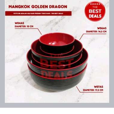 Mangkok Hitam Merah Oriental Jepang Bento Restoran Jumbo Besar Lebar 7" | Mangkok Mie Ramen Udon Mak