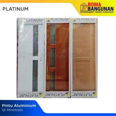 PINTU KAMAR MANDI / TOILET PVC ALUMINIUM PLATINUM MINIMALIS 70X200 M04 Putih - Kanan