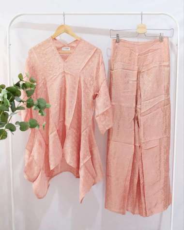 Setelan Batik Tunik One Set Tunik Batik Viscose Doby Tunic Pastel Setelan Atasan Kulot Wanita BATIK