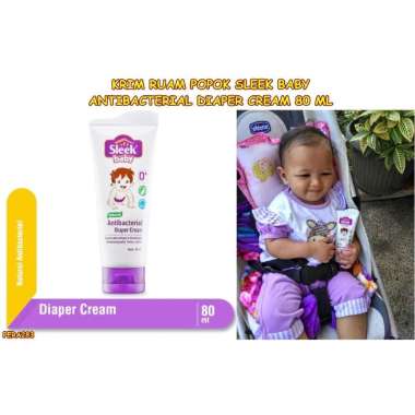 Pera283 Krim Ruam Popok Sleek Baby Antibacterial Diaper Cream 80 Ml
